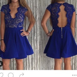 NWT LUXXEL red lace cocktail dress